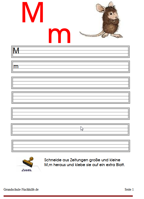 Arbeitsblatt Nachhilfe Deutsch Klasse 1 Welt der Buchstaben